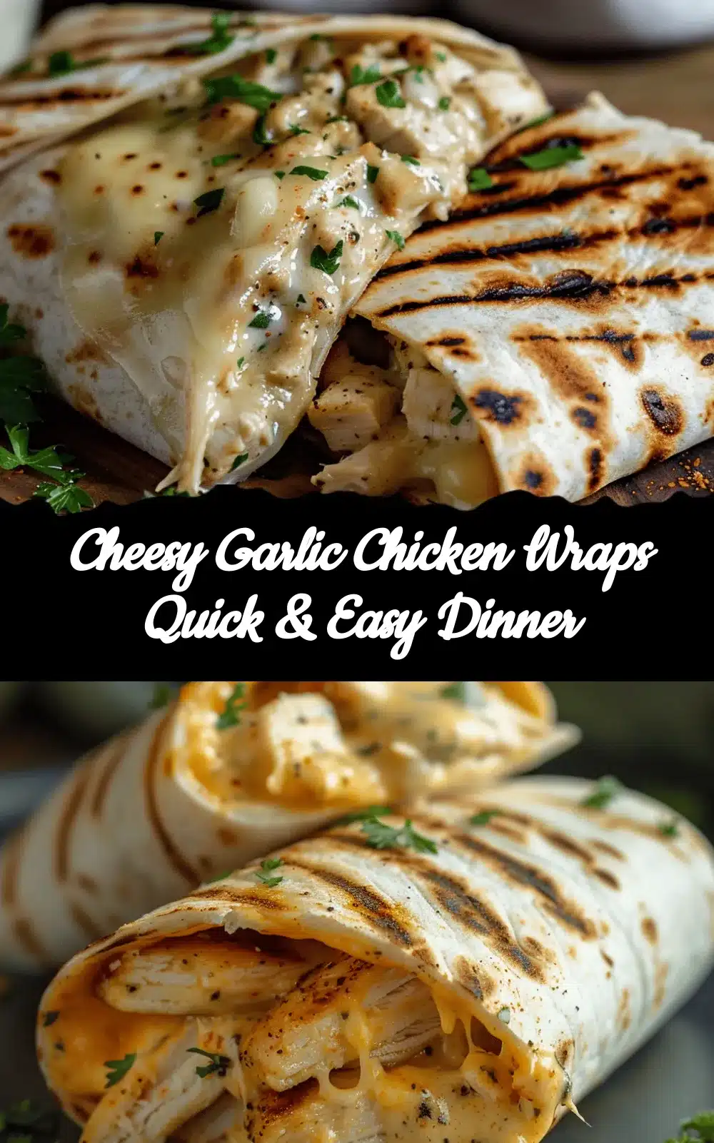cheesy garlic chicken wraps recipe