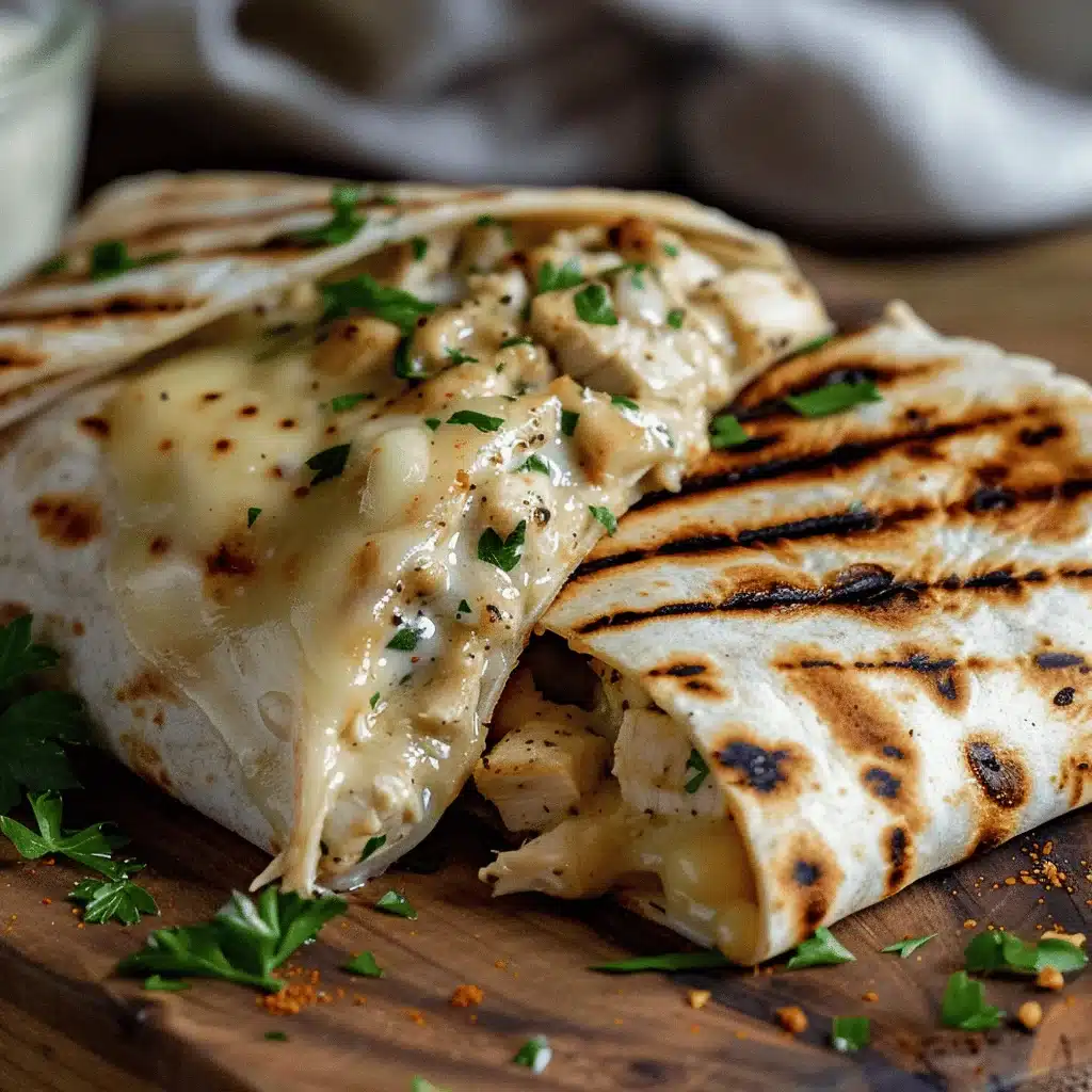 cheesy garlic chicken wraps - featured image