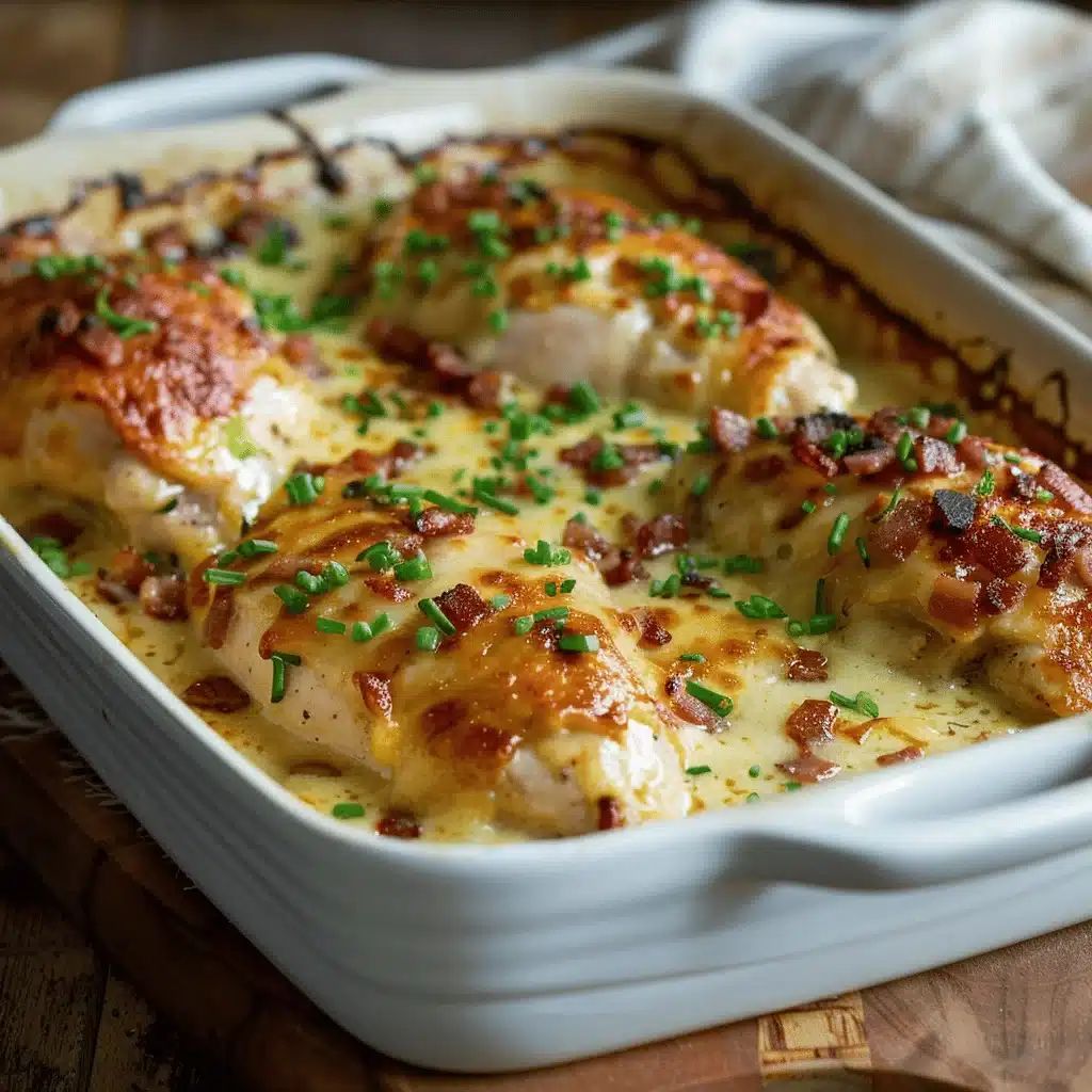 creamy bacon chicken bake - featured image