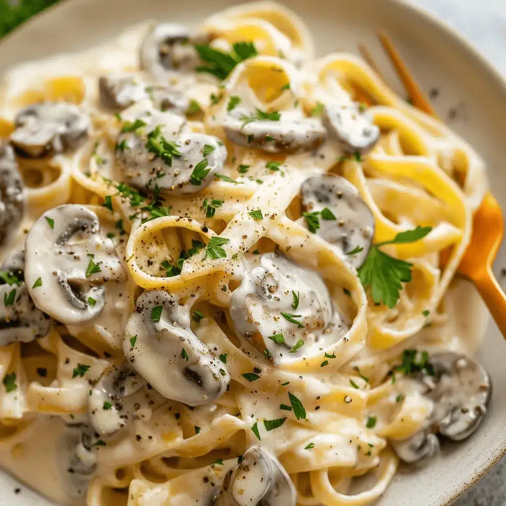 Mushroom Fettuccine Alfredo preparation steps
