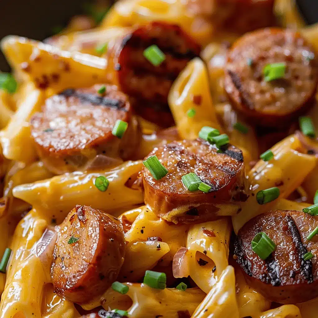 One Pan Cheesy Smoked Sausage & Pasta - featured image