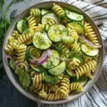 vegan cucumber pasta salad - featured image
