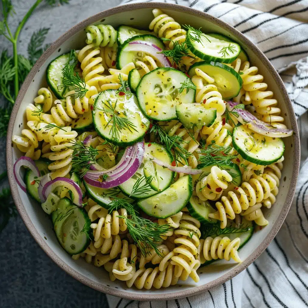 vegan cucumber pasta salad - featured image