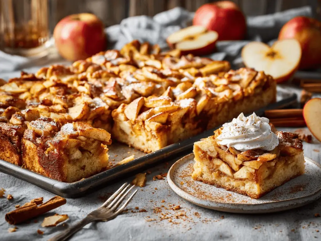 apple cinnamon sheet cake - featured image