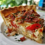bacon onion tomato pie - featured image