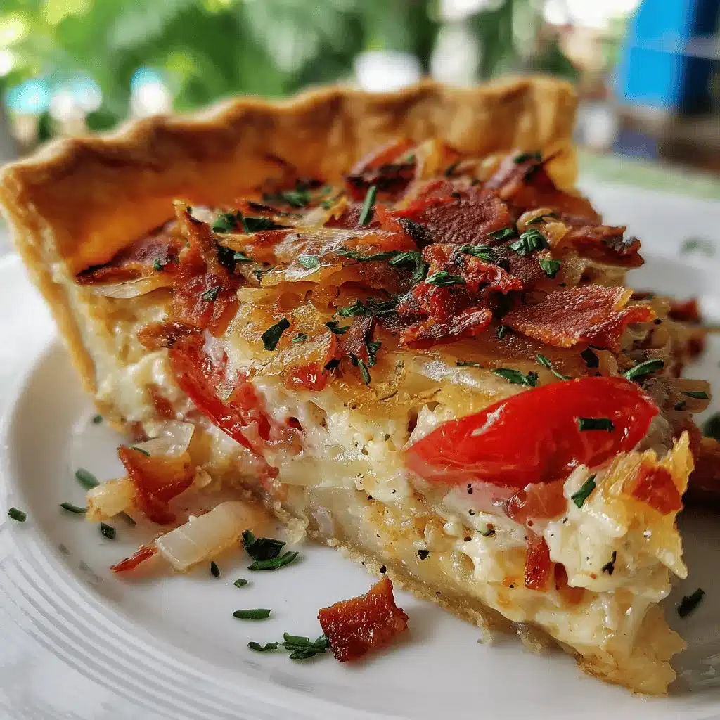 bacon onion tomato pie - featured image