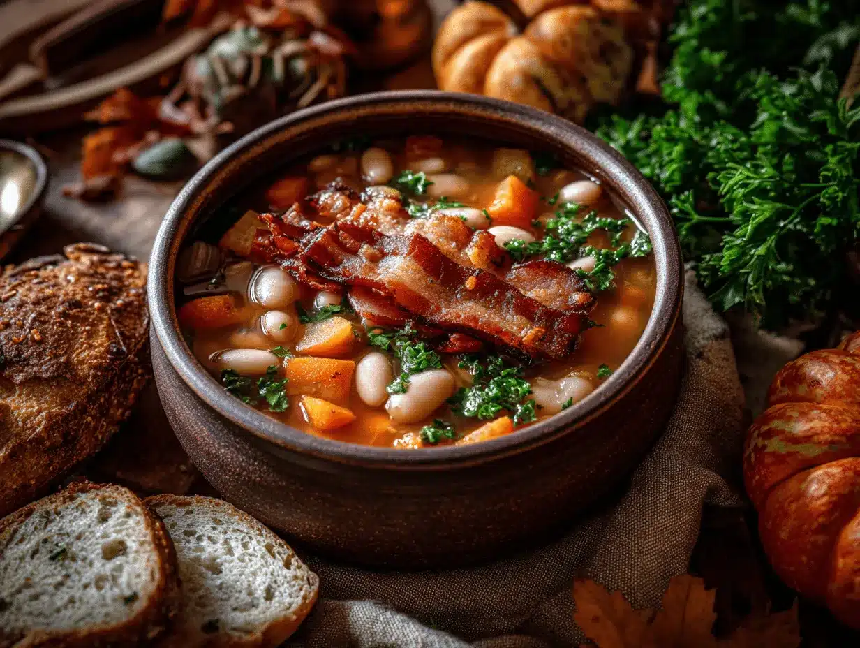 bean with bacon soup preparation steps