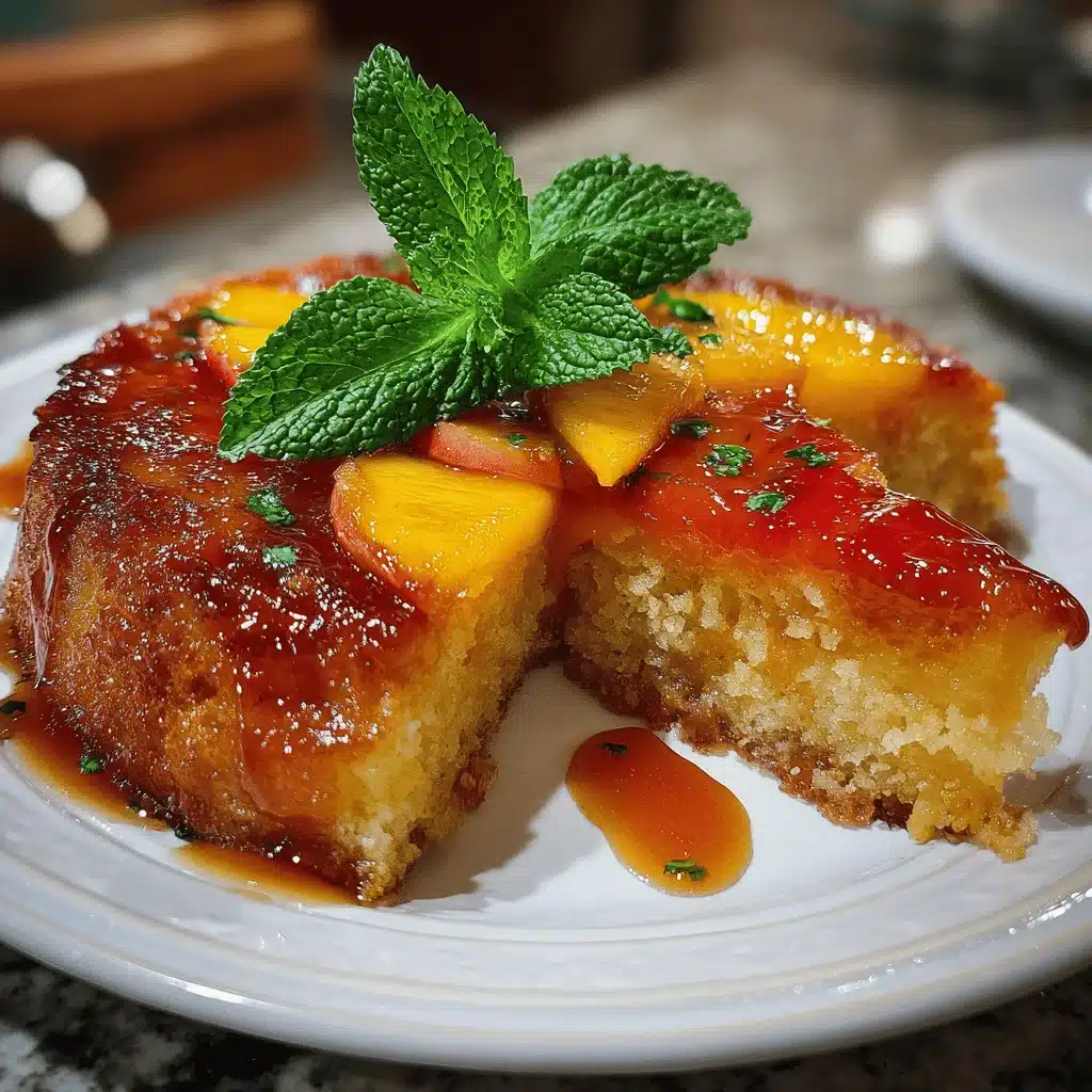 bourbon peach upside down cake - featured image