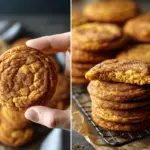 brown butter pumpkin snickerdoodle cookies - featured image