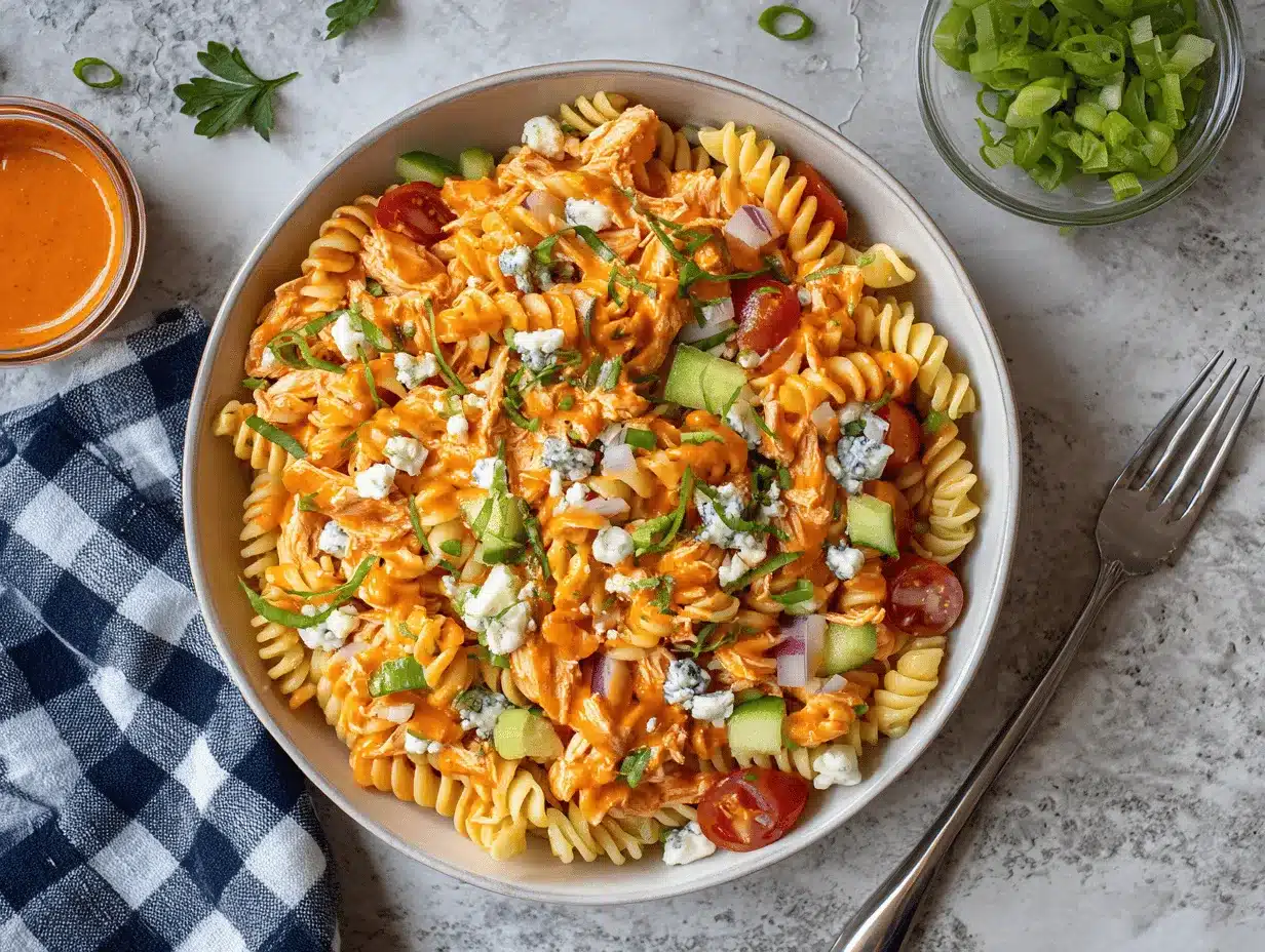 Buffalo Chicken Pasta Salad preparation steps