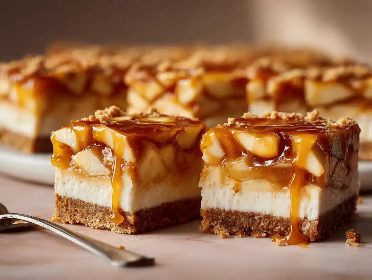 caramel apple cheesecake bars preparation steps