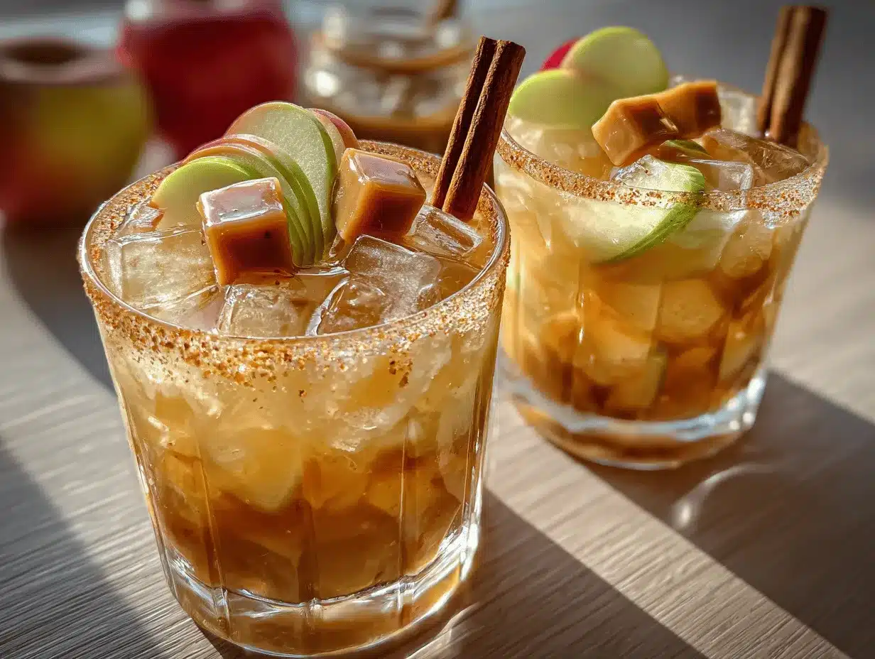 caramel apple pie punch mocktail preparation steps