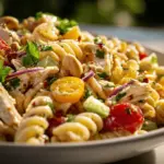 cashew chicken pasta salad - featured image