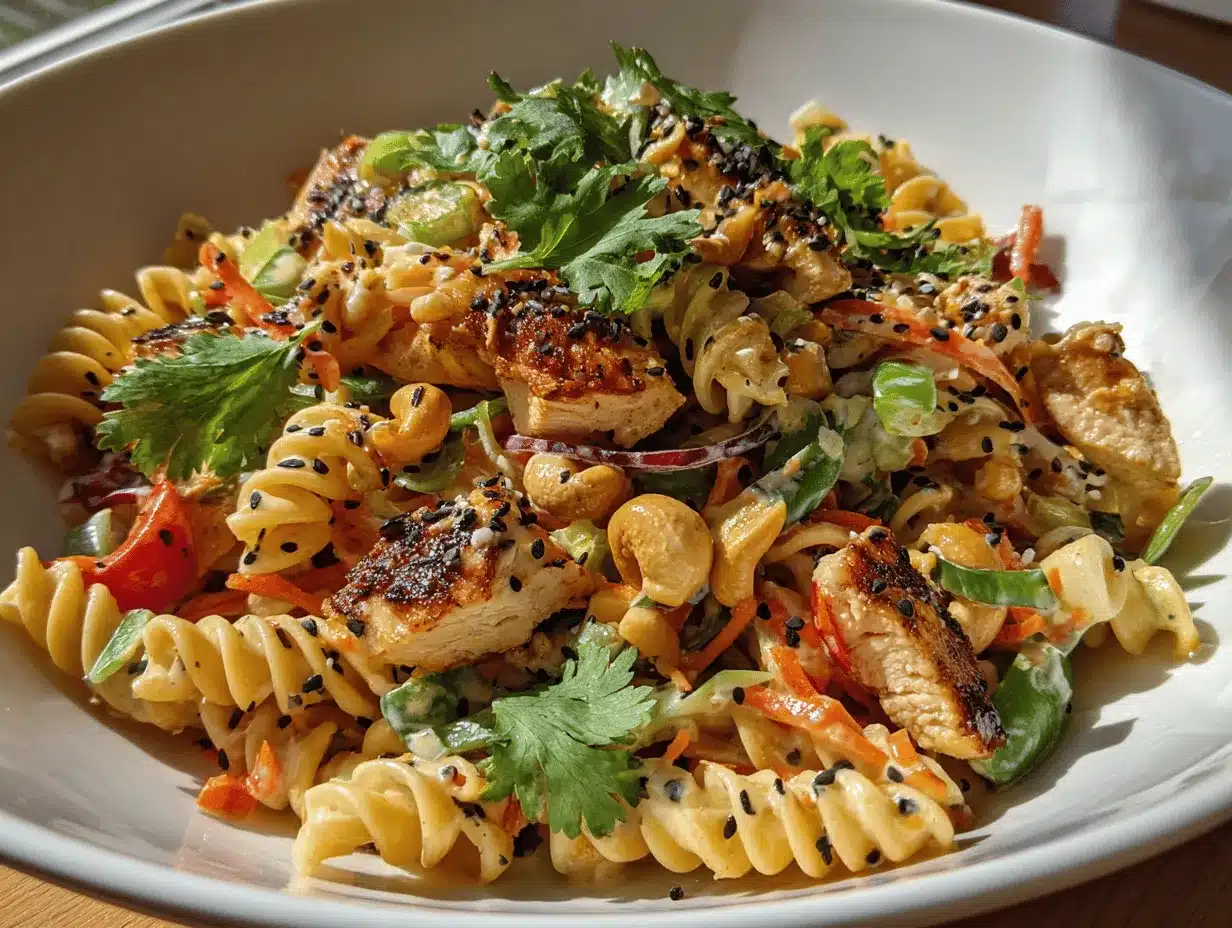 cashew chicken pasta salad preparation steps