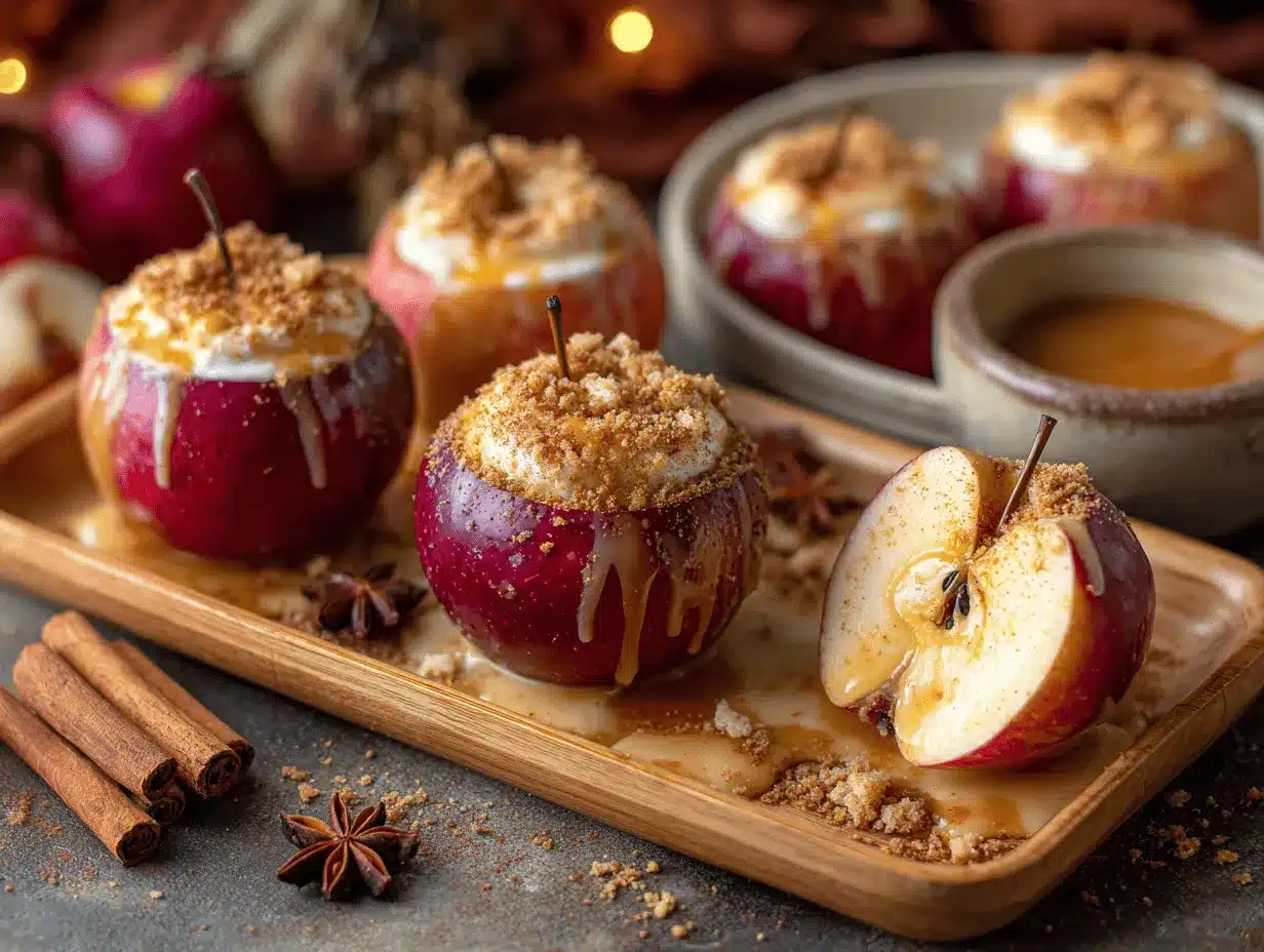 cheesecake stuffed baked apples preparation steps
