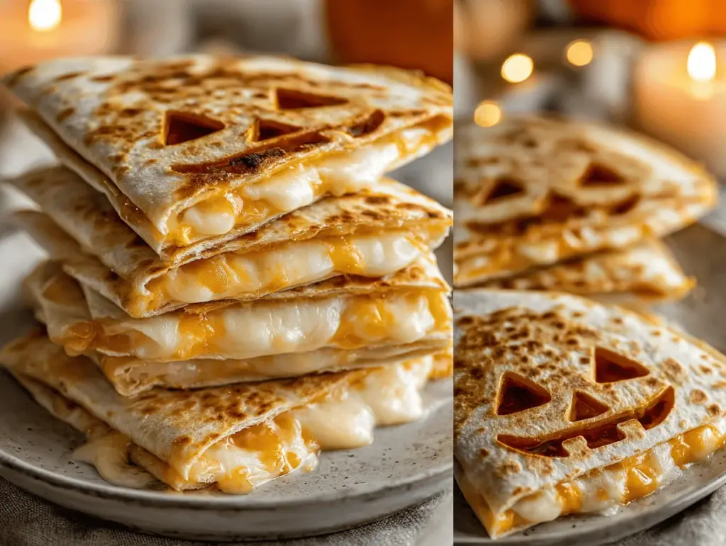 Cheesy Jack o Lantern Quesadillas - featured image