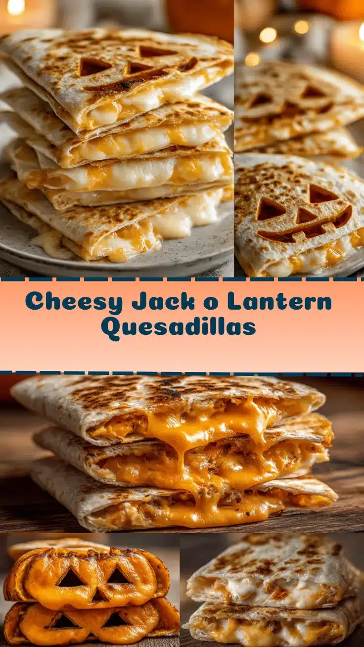 Cheesy Jack o Lantern Quesadillas recipe