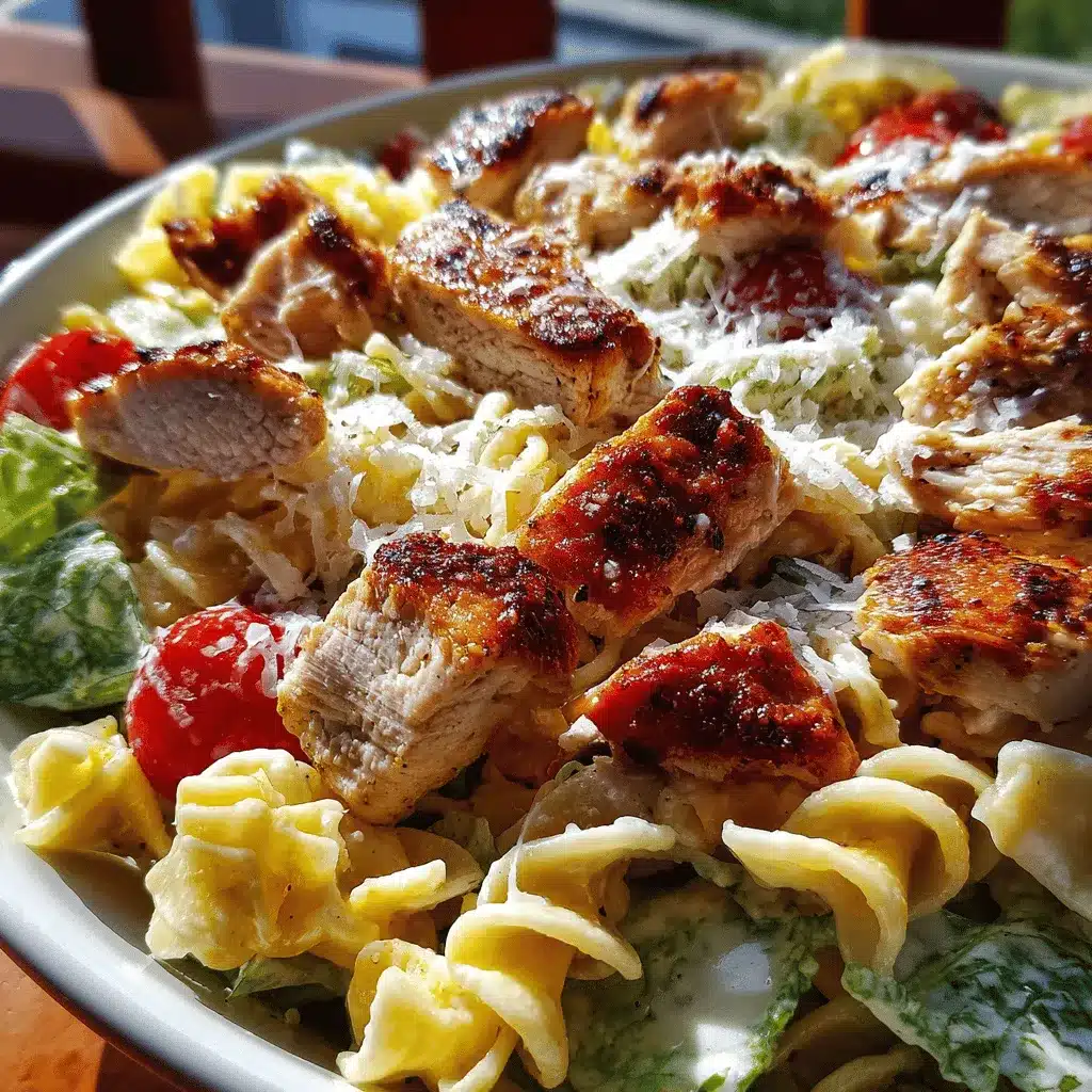 chicken Caesar pasta salad preparation steps