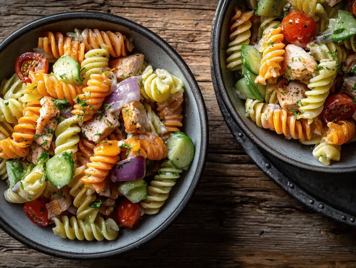 cold chicken pasta salad preparation steps