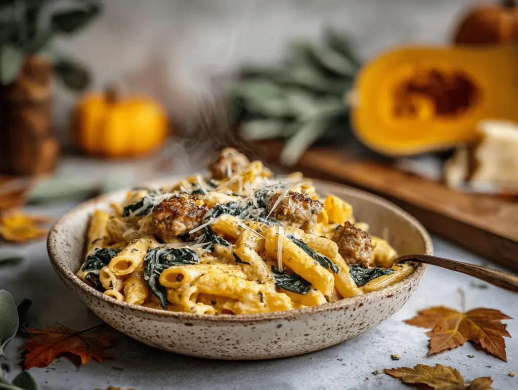 creamy butternut squash pasta - featured image