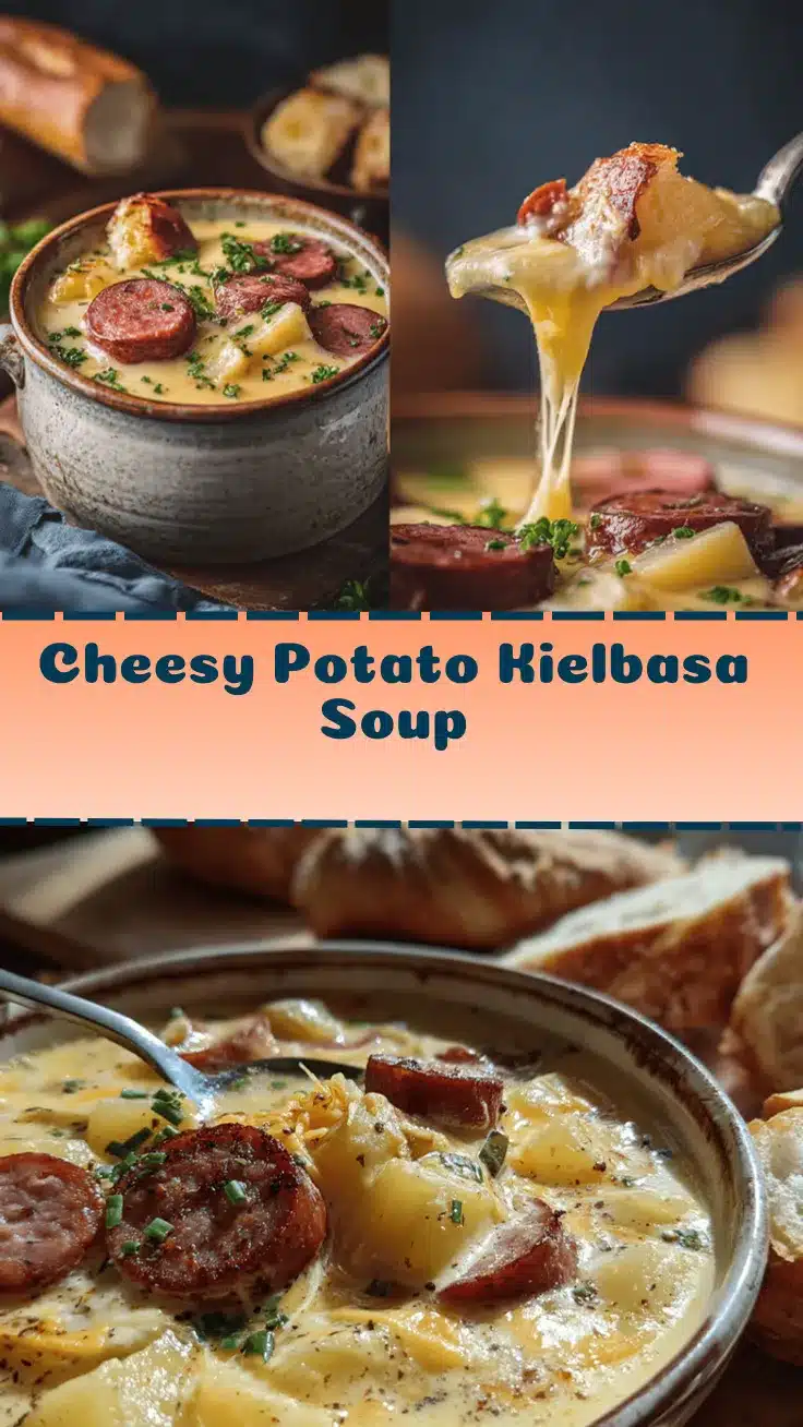 creamy cheesy potato kielbasa soup recipe