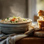 creamy chicken and rice soup - featured image