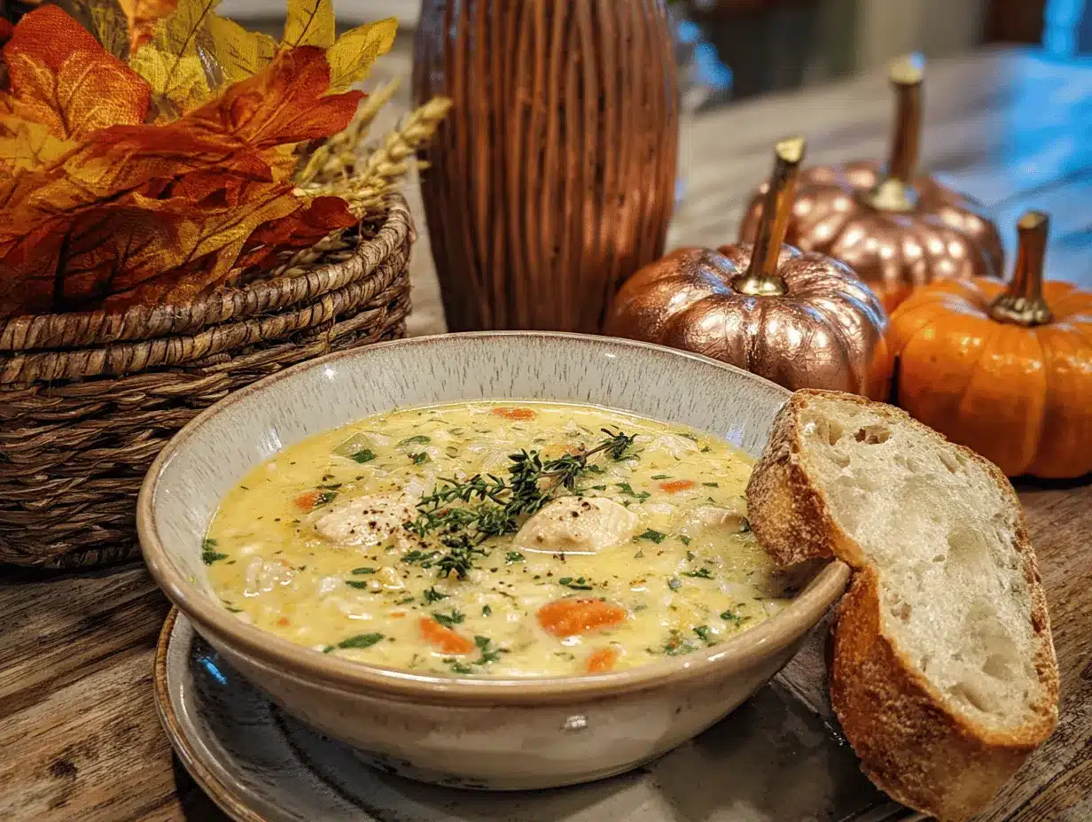 creamy chicken and rice soup preparation steps