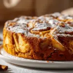 creamy cinnamon apple cake - featured image