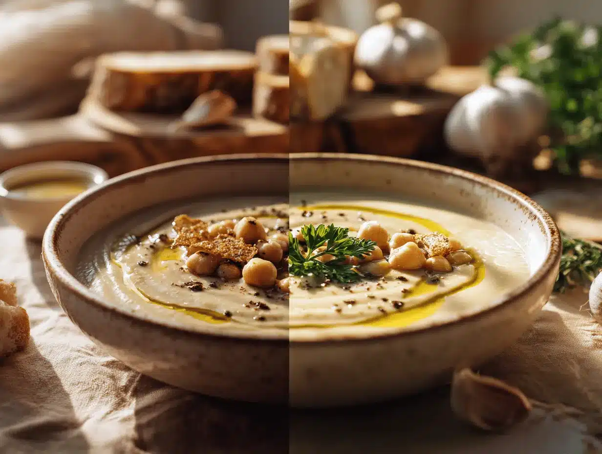 creamy garlic chickpea soup preparation steps