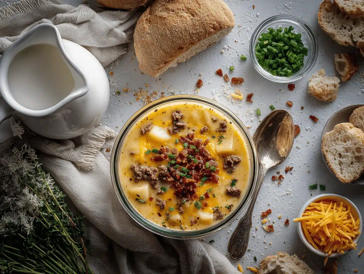 creamy hamburger potato soup preparation steps