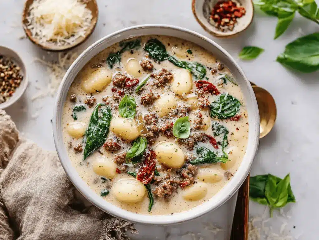 creamy Italian sausage gnocchi soup - featured image