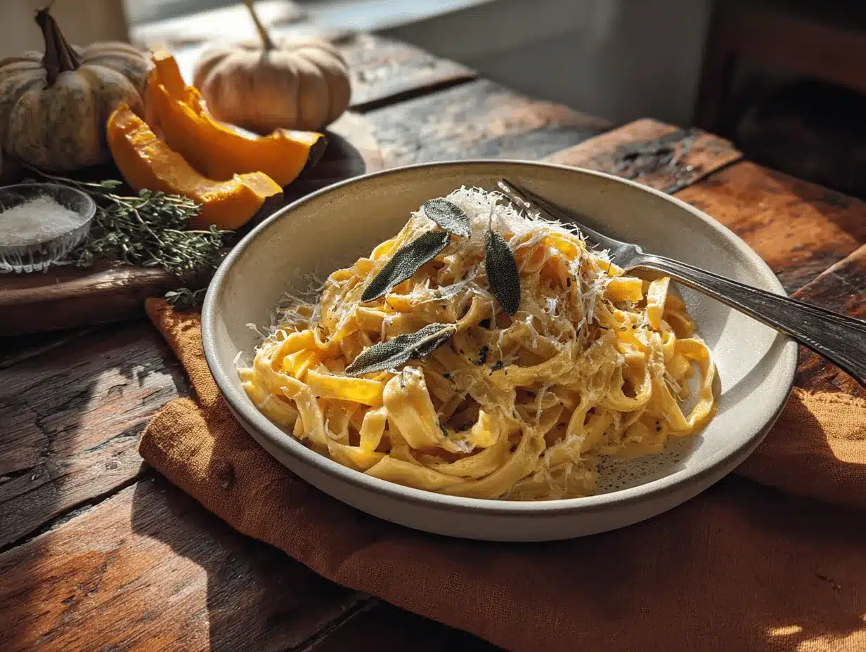 creamy pumpkin pasta preparation steps