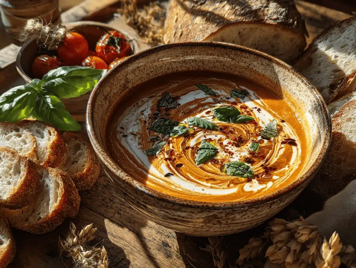 creamy roasted garlic tomato soup preparation steps