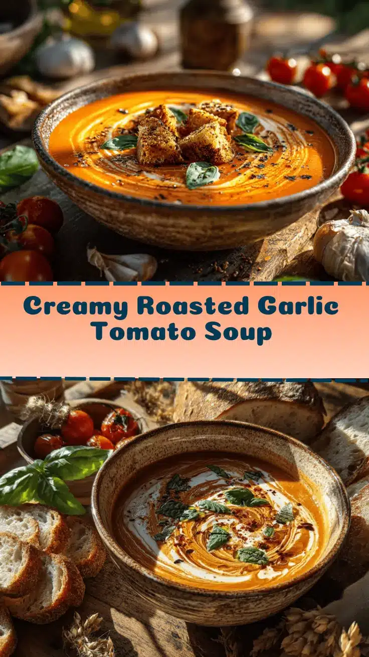 creamy roasted garlic tomato soup recipe