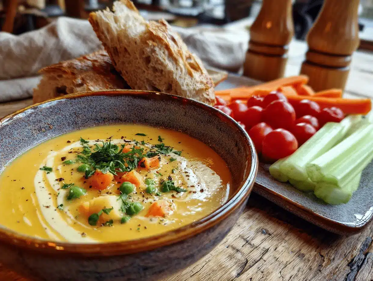 creamy vegetable soup preparation steps