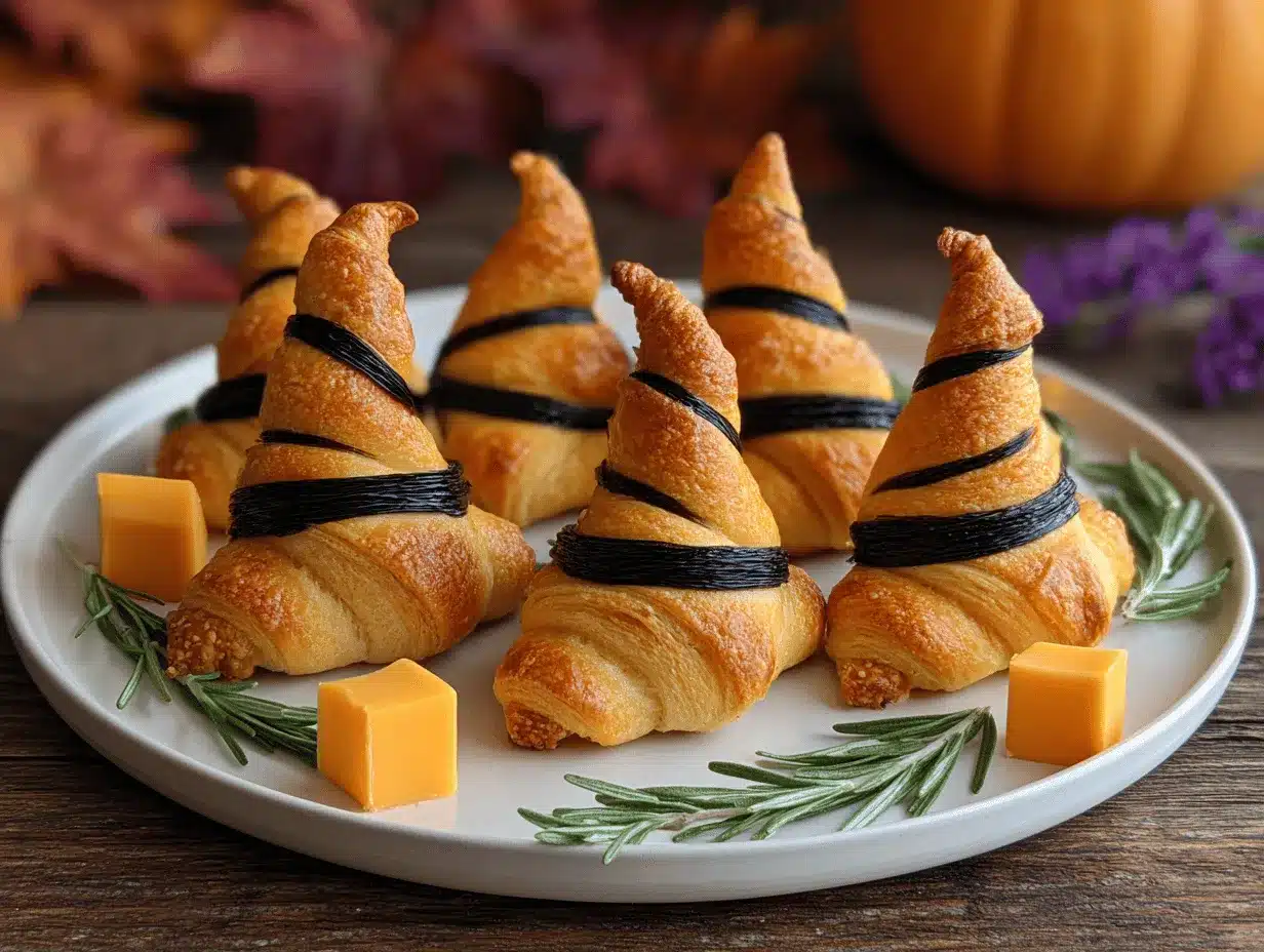crescent roll witch hats preparation steps