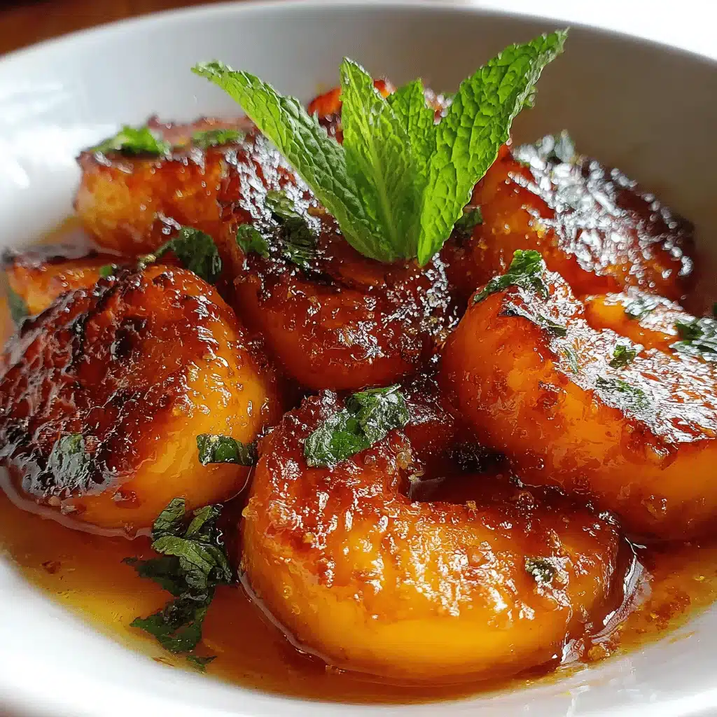 honey roasted peaches in the oven - featured image