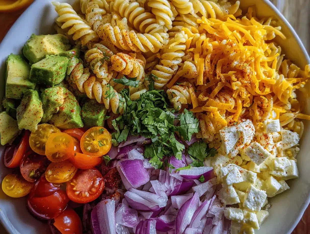 Mexican Street Corn Pasta Salad preparation steps