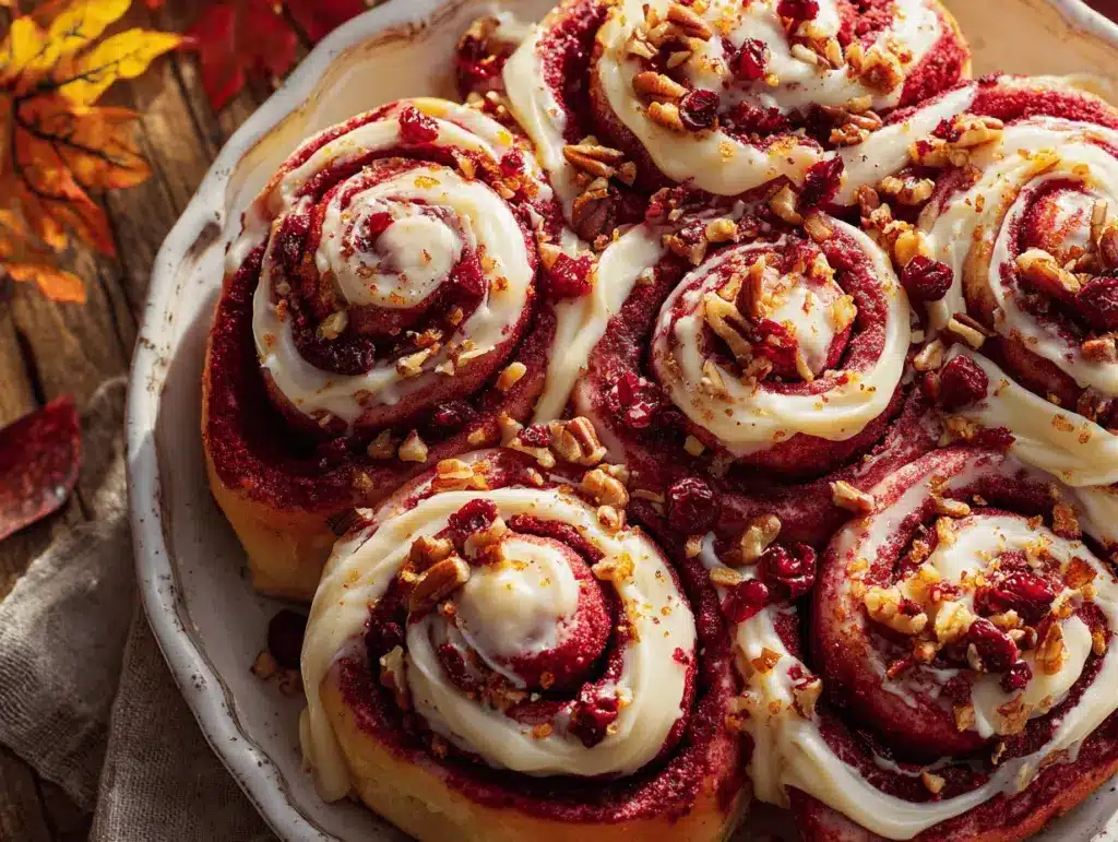 red velvet cinnamon rolls - featured image