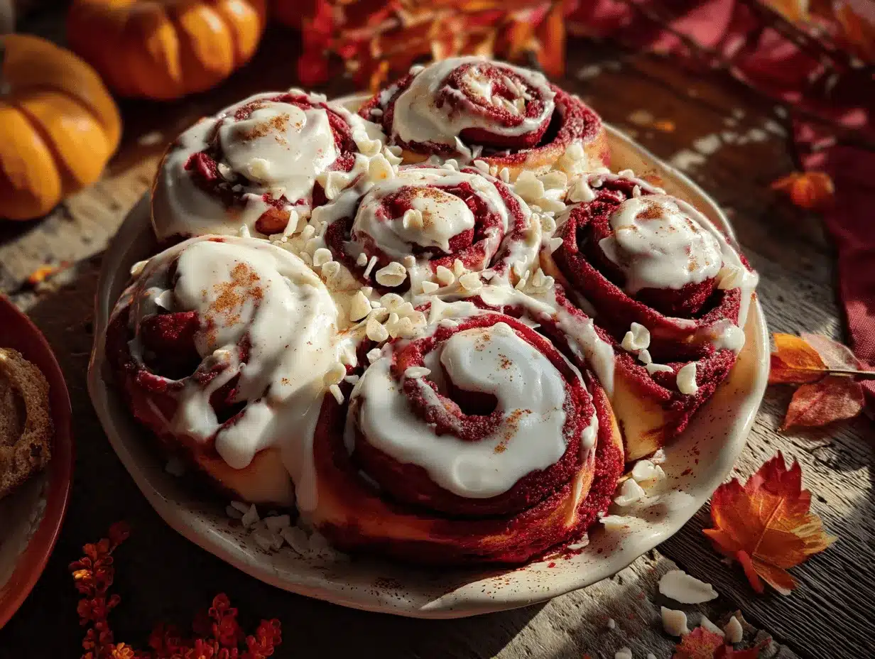 red velvet cinnamon rolls preparation steps