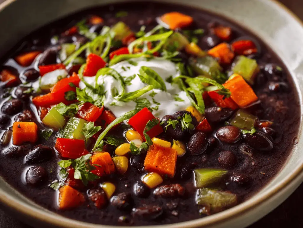 savory black bean soup - featured image