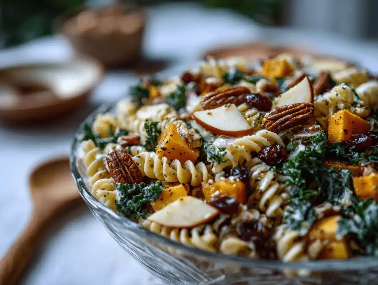 vegan fall pasta salad preparation steps